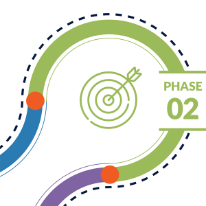 Illustration of archery arrow hitting center of target for Phase 2