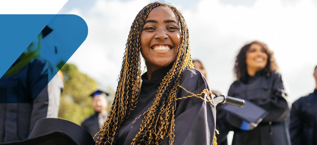 High school student smiling